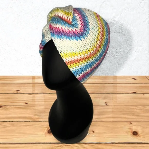 Handmade Knit Twist Ear Warmers Handcrafted Headband Flapper Girl - Picture 9 of 9